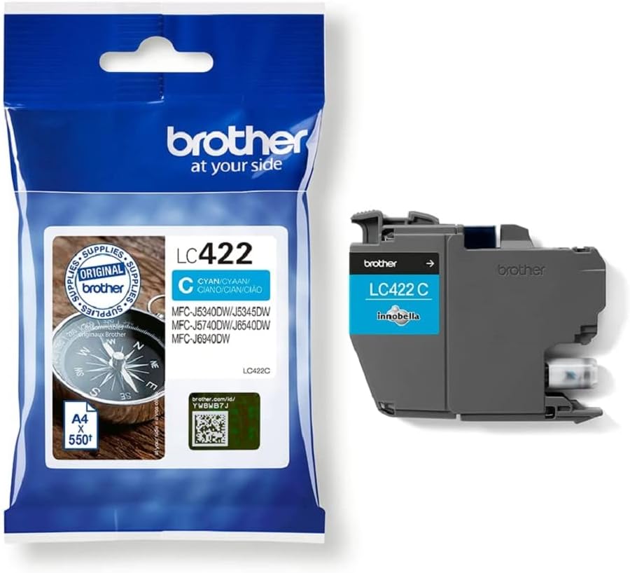 Original Brother LC - 422BK Black Ink Cartridge for Approx. 550 Pages for MFC - J5340DW, MFC - J5345DW, MFC - J5740DW, MFC - J6540DW, MFC - J6940DW - Amazing Gadgets Outlet