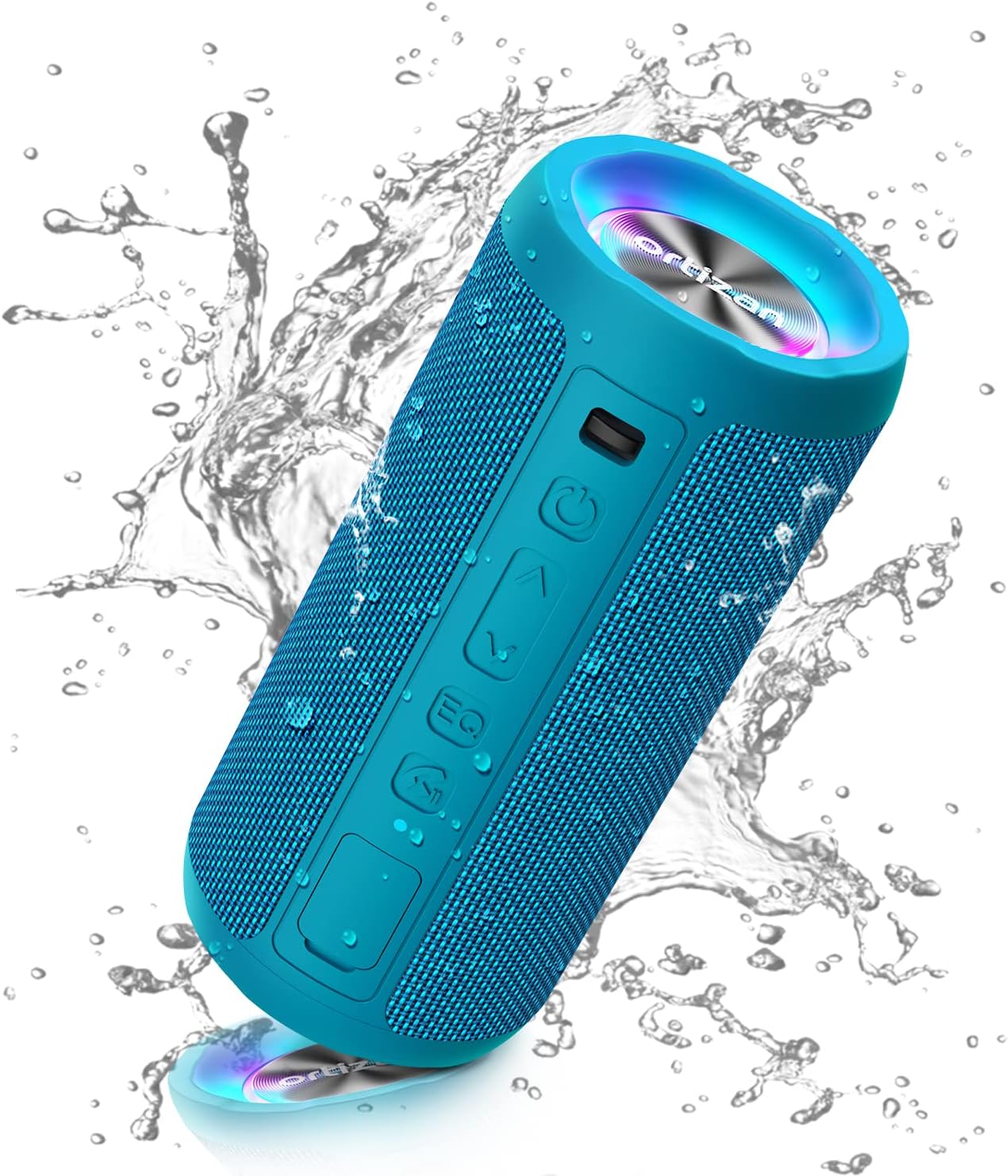 Ortizan Bluetooth Speaker, Portable Wireless Bluetooth Speakers With Led Light, Louder Volume & Enhanced Bass, IPX7 Waterproof, 30H Playtime, Durable Loud Outdoor Speaker for Travel, Sport - Amazing Gadgets Outlet