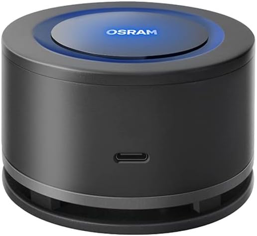 OSRAM LEDAS101 AirZing Mini Air Purifier, Car air purifier with USB port, Destroys viruses and bacteria in the vehicle up to 99 percent, High - tech TiO2 filter plus UVA LED light, Black - Amazing Gadgets Outlet