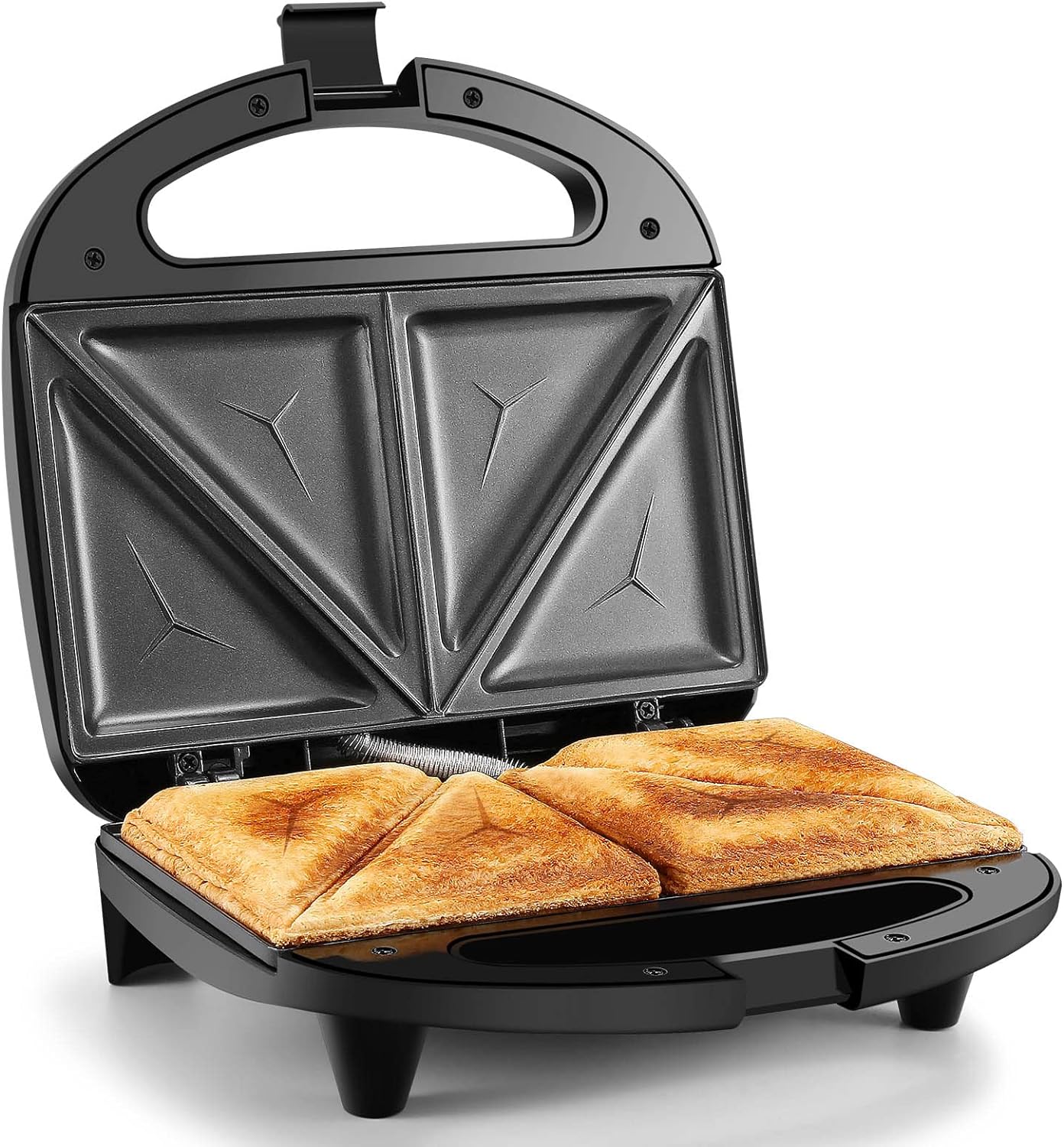 Ostba Monsieur Croque Maker, sandwich machine and electric panini press with non - stick plates, automatic temperature control, cool - touch handle, black - Amazing Gadgets Outlet