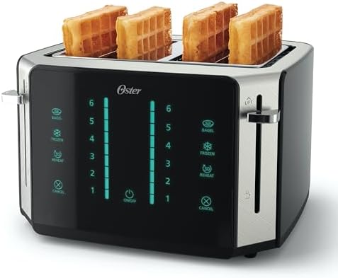 Oster 4 - Slice Touchscreen Toaster with Easy Touch Technology and Digital Countdown Timer, Stainless Steel - Amazing Gadgets Outlet