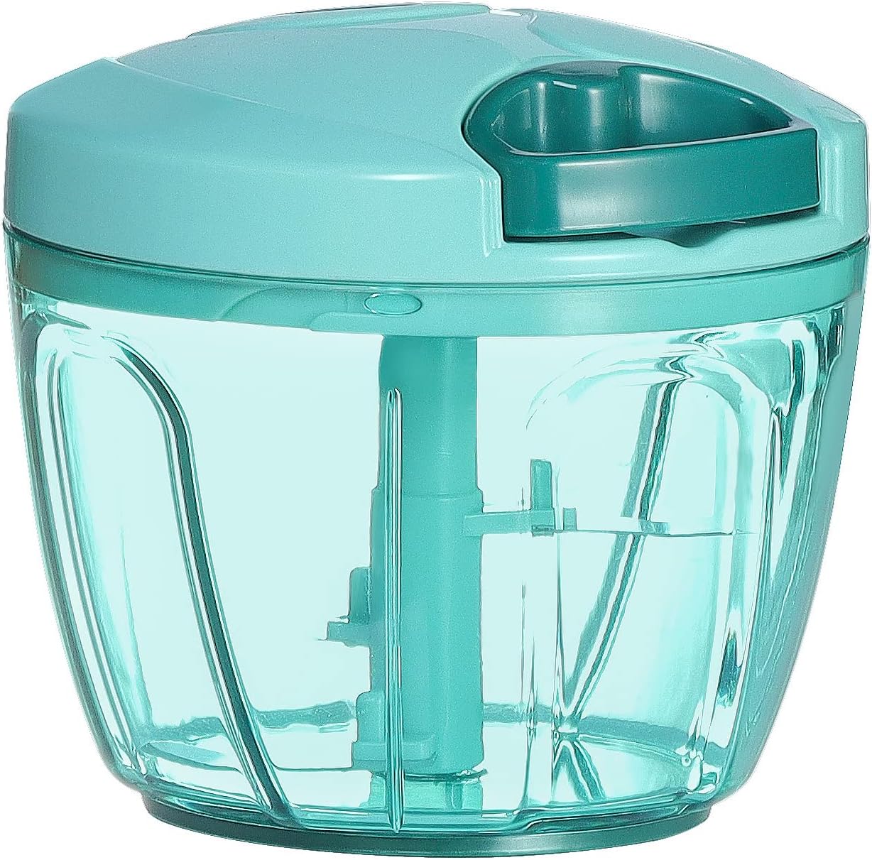 Ourokhome Manual Food Chopper - Food Blender Pull String Vegetable Cutter for Onion, Garlic, Parsley with 5 Blades (Teal, 1000ml) - Amazing Gadgets Outlet