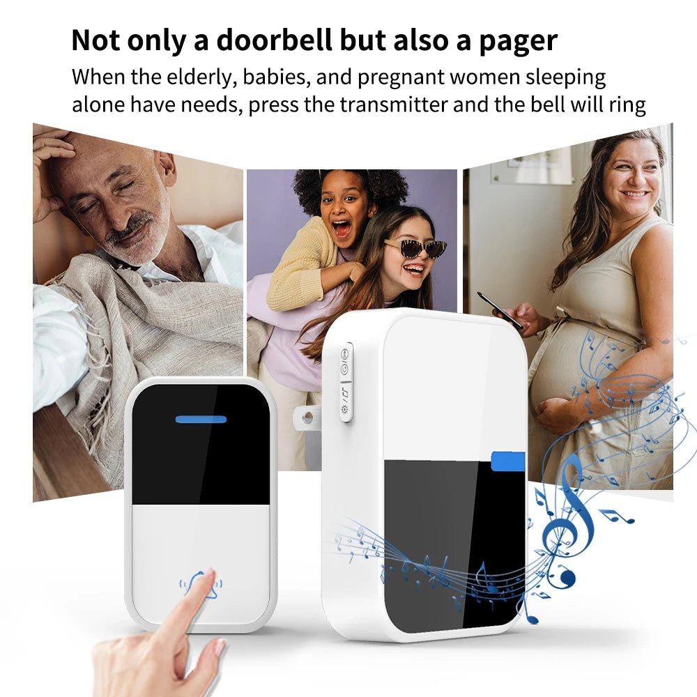 Outdoor Wireless Doorbell Waterproof Push Button No Baterry Required Self - powered Acrylic Panel 38 Songs Ring Door Bell - Amazing Gadgets Outlet