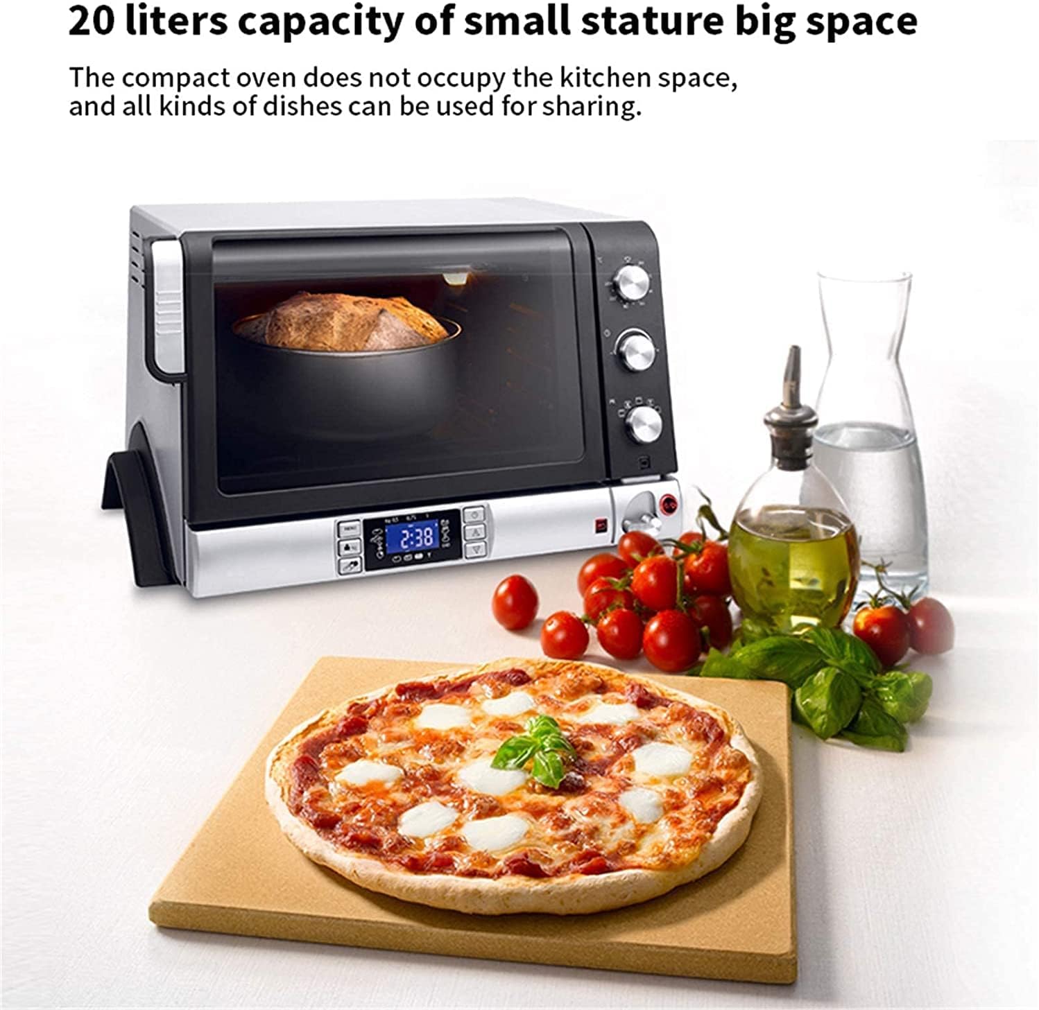 Oven Solo Microwave Oven in Silver Tact Built in Electric Single Oven - Stainless Steel Premium Convection Halogen Oven Cooker Ideal for Roasting,Baking Aesthetic and practical - Amazing Gadgets Outlet