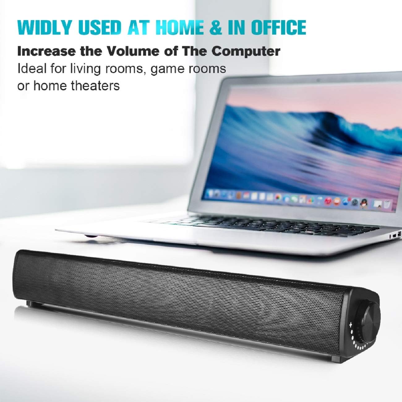 OWAIZU USB Powered PC Speakers, Wired Stereo Soundbar Built - in Microphone Input & Headphone Output Ports, Mini Sound Bar for Computer Desktop Laptop Notebook Mobile Phone Monitor Small TV - Amazing Gadgets Outlet