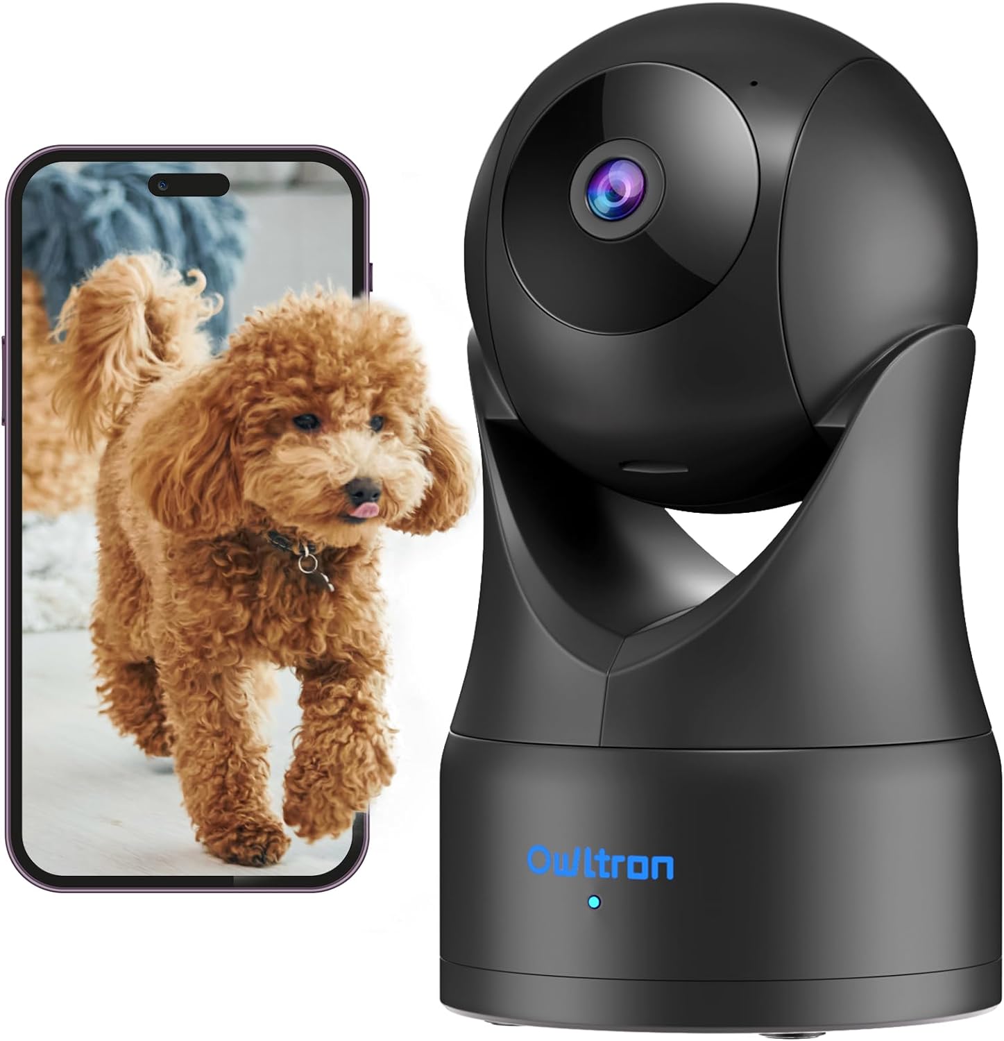 owltron 1080P Security Camera Indoor Baby Camera, Pet camera, Cameras House Security, 360° Pan/Tilt Motion Tracking, IR Night Vision, 2 - Way Audio, Indoor Security Camera for Home/Pet, Work with Alexa - Amazing Gadgets Outlet