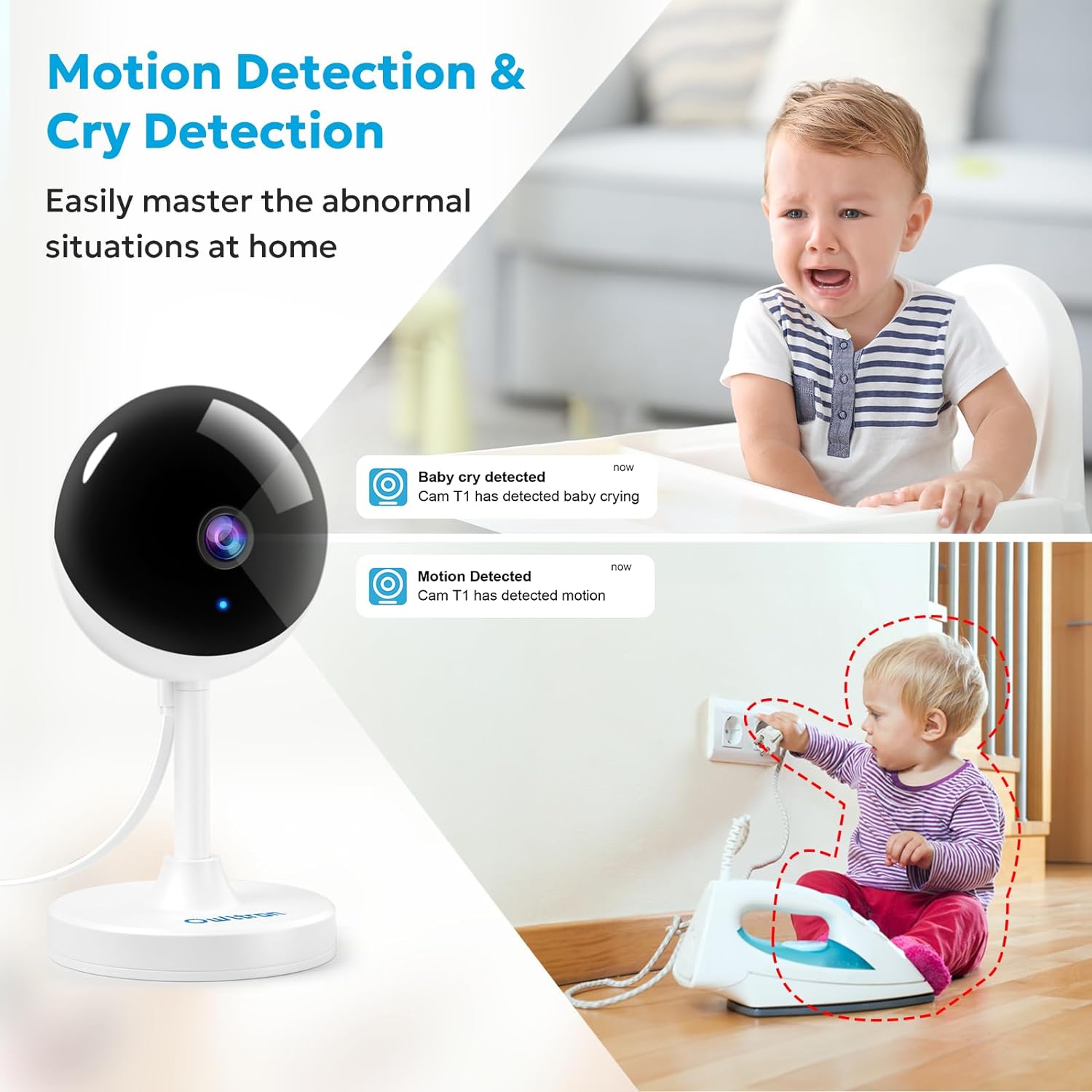 owltron 2K Indoor Camera 2 Pack, 2.4GHz Home Security Cameras for Baby & Elder, Pet Dog Cam with Motion Detection, Night Vision, 2 - Way Talk WiFi Camera, Baby Monitor Works with APP & Alexa - Amazing Gadgets Outlet