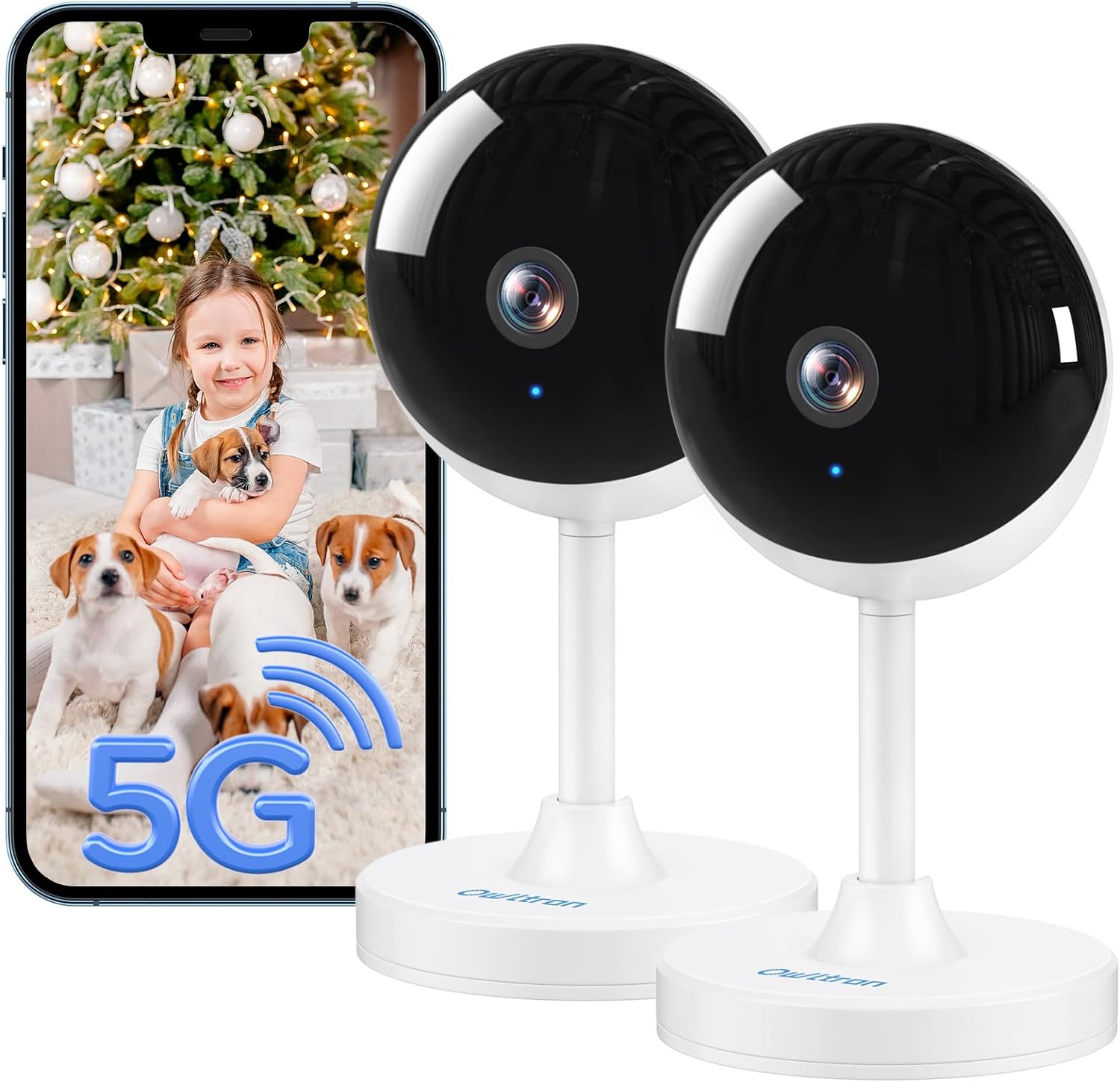 owltron 2K Indoor Camera 2 Pack, 2.4GHz Home Security Cameras for Baby & Elder, Pet Dog Cam with Motion Detection, Night Vision, 2 - Way Talk WiFi Camera, Baby Monitor Works with APP & Alexa - Amazing Gadgets Outlet