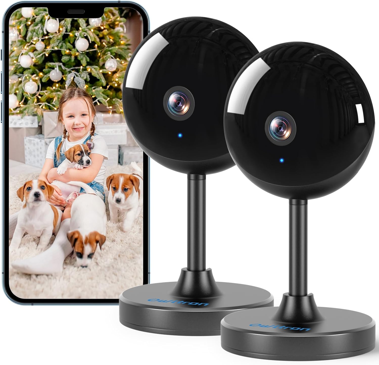 owltron 2K Indoor Camera 2 Pack, 2.4GHz Home Security Cameras for Baby & Elder, Pet Dog Cam with Motion Detection, Night Vision, 2 - Way Talk WiFi Camera, Baby Monitor Works with APP & Alexa - Amazing Gadgets Outlet