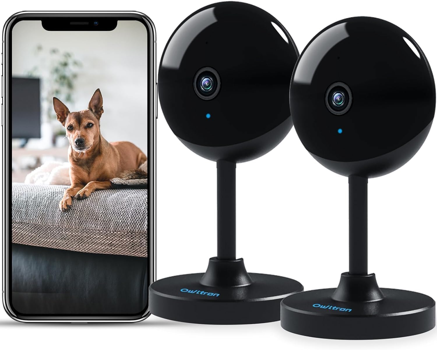 owltron 2K Indoor Camera 2 Pack, 2.4GHz Home Security Cameras for Baby & Elder, Pet Dog Cam with Motion Detection, Night Vision, 2 - Way Talk WiFi Camera, Baby Monitor Works with APP & Alexa - Amazing Gadgets Outlet