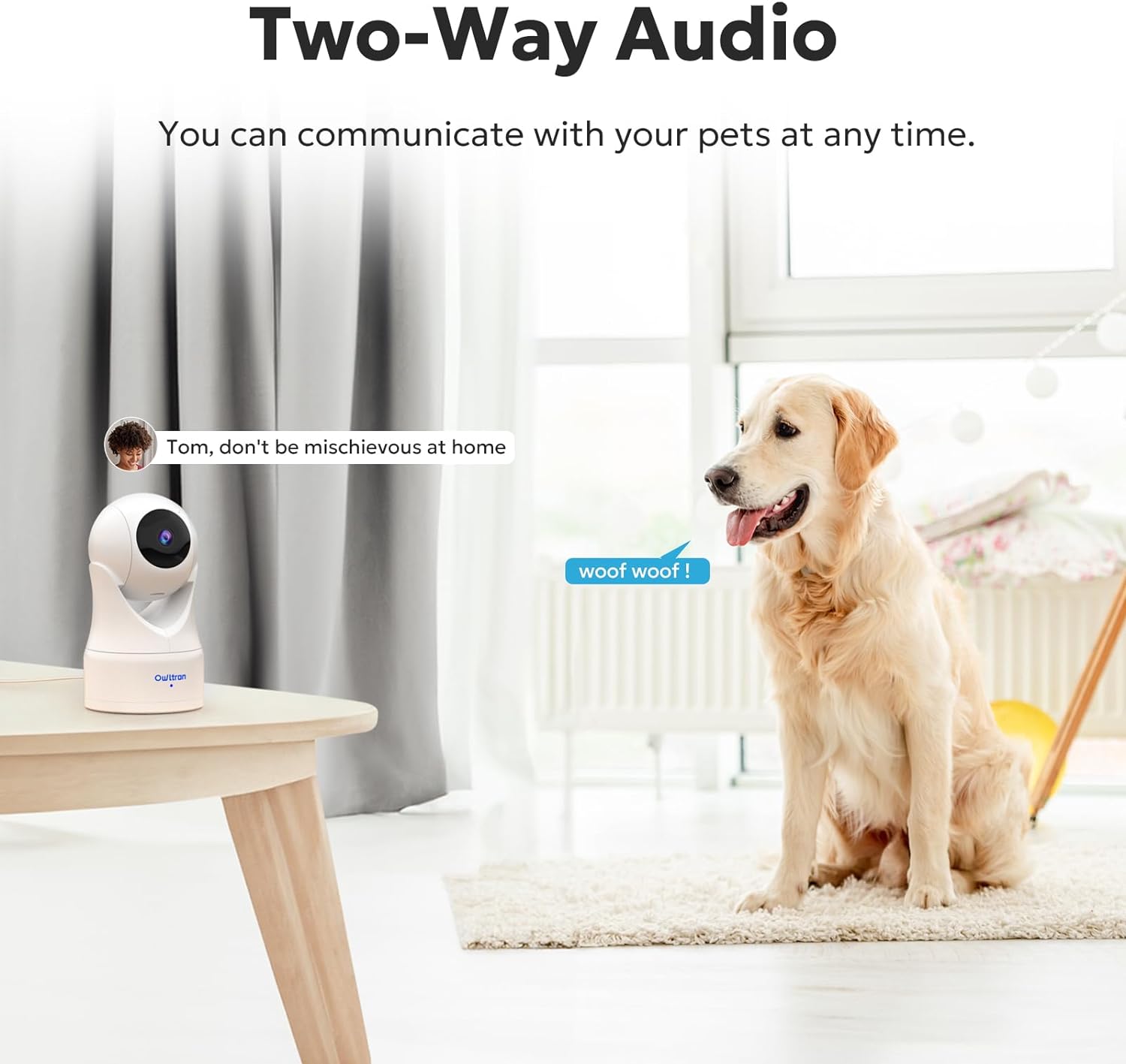 owltron security camera indoor baby camera, pet camera, cameras house security, 360° Pan/Tilt Motion Tracking, IR Night Vision, 2 - Way Audio, indoor security camera for Home/Pet, Work with Alexa - Amazing Gadgets Outlet