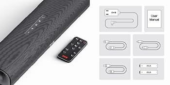 OXS Thunder Lite PC Gaming Soundbar, Sound Bar for TV with Virtual Surround Sound, 2 Full - Range Drivers, Bass Tube, Compact Design, HDMI/AUX/Optical Compatible, Bluetooth 5.0 Wireless Connection - Amazing Gadgets Outlet