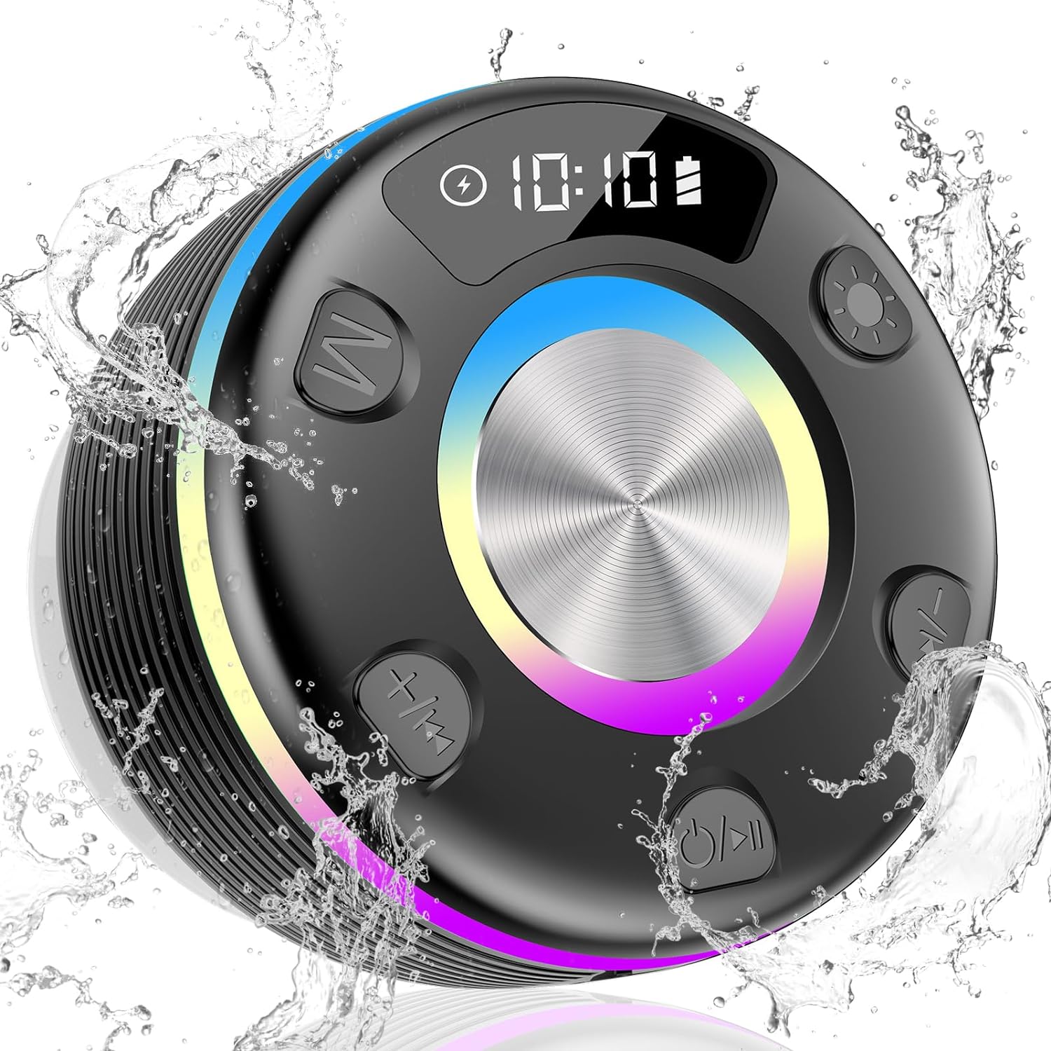 OYIB Bluetooth Shower Speaker, Portable Bluetooth Speaker with 360° Surround Sound, RGB Lights, Built - in Mic, IPX7 Waterproof Wireless Speaker with Suction Cup for Party/Outdoor/Bathroom/Travel - Amazing Gadgets Outlet