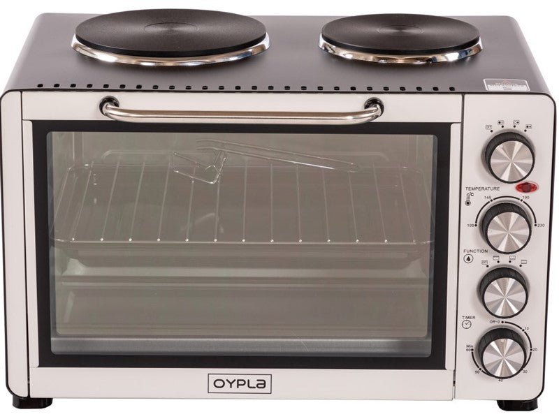 Oypla 30 Litre Electrical Mini Compact Oven Kitchen Mate c/w 2 Hot Plates, And Timer - Amazing Gadgets Outlet