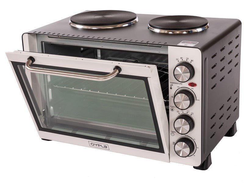 Oypla 30 Litre Electrical Mini Compact Oven Kitchen Mate c/w 2 Hot Plates, And Timer - Amazing Gadgets Outlet