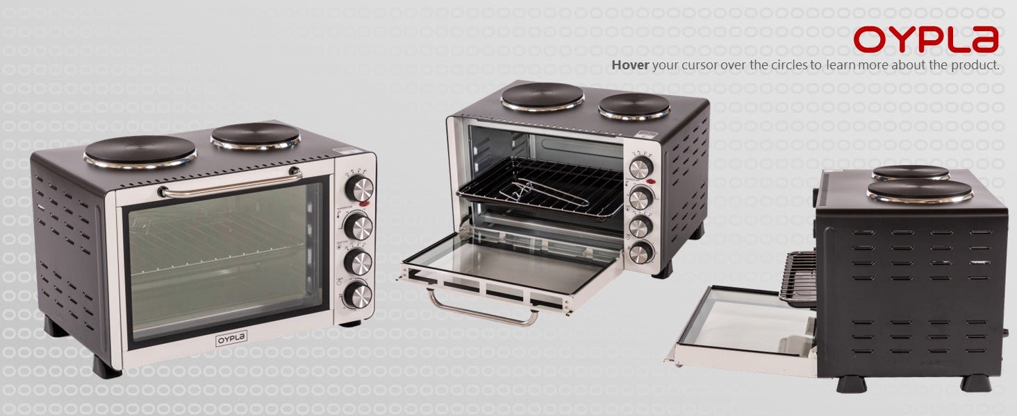 Oypla 30 Litre Electrical Mini Compact Oven Kitchen Mate c/w 2 Hot Plates, And Timer - Amazing Gadgets Outlet