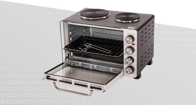 Oypla 30 Litre Electrical Mini Compact Oven Kitchen Mate c/w 2 Hot Plates, And Timer - Amazing Gadgets Outlet