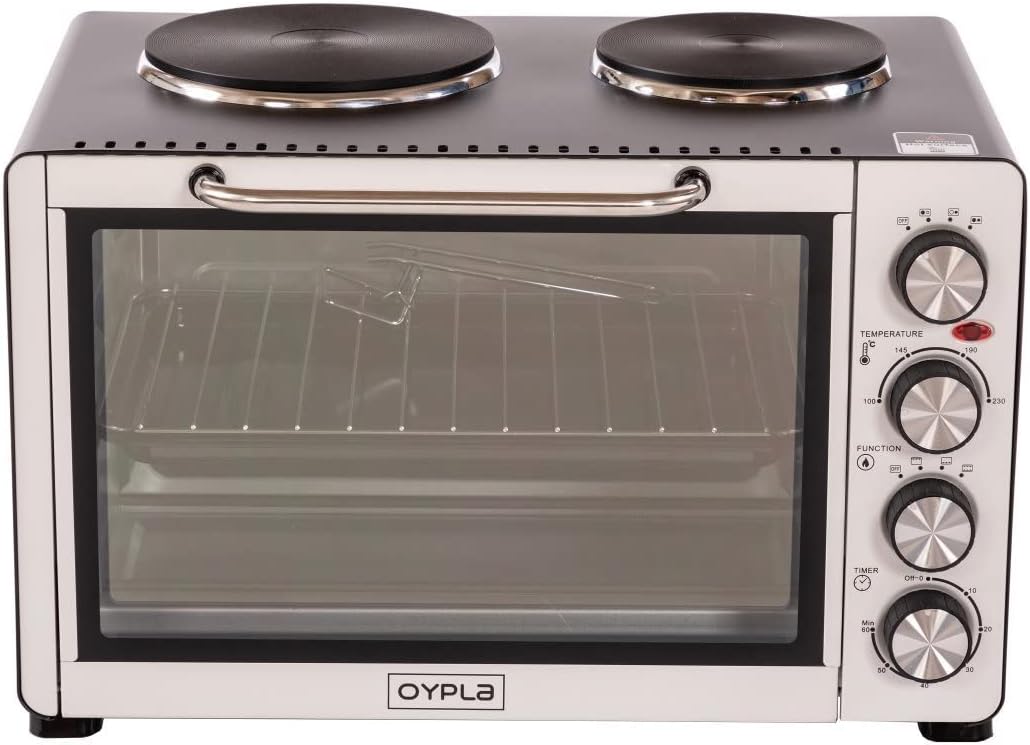 Oypla 30 Litre Electrical Mini Compact Oven Kitchen Mate c/w 2 Hot Plates, And Timer - Amazing Gadgets Outlet