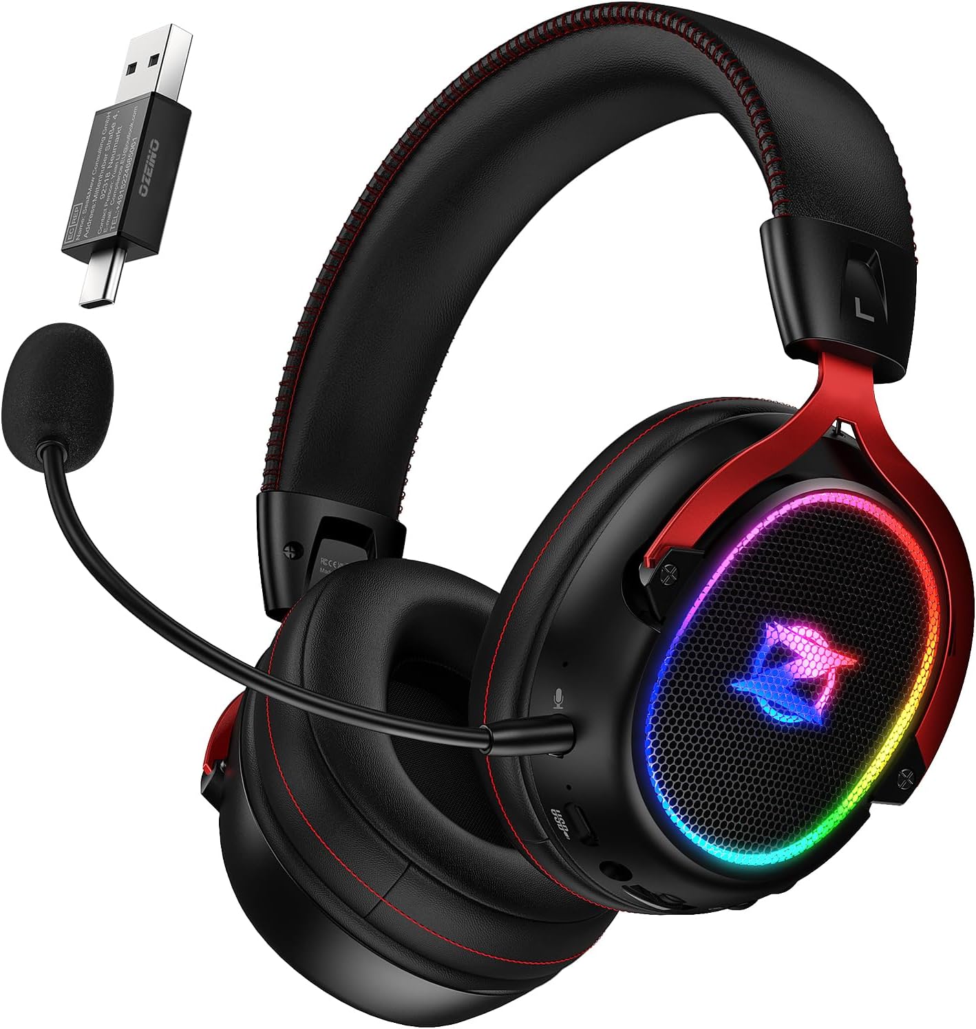 Ozeino Wireless Gaming Headset, 2.4 GHz Lossless Connection, 7.1 Surround Sound, Detachable ENC Noise Canceling Mic, 45 - Hour Battery, Compatible with PS5, PS4, PC, Laptop, Switch - Amazing Gadgets Outlet