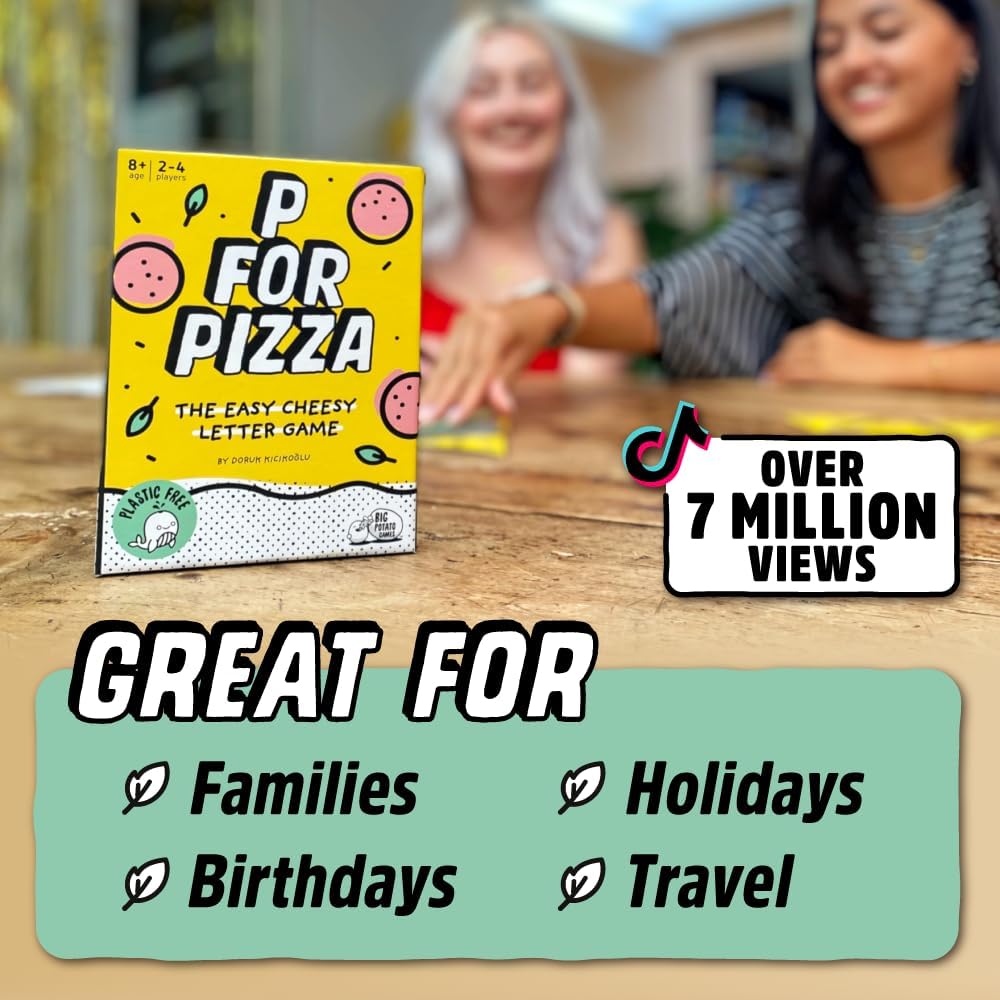 P for Pizza Board Game: Build a Giant Pizza Before Anyone Else Family Travel Game Great for Adults and Kids | Perfect For Holidays and Camping - Amazing Gadgets Outlet