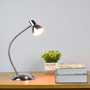 PADMA LED Desk Lamp 5W Eye - Caring Table Lamp 3000K Warm White Silver Chrome Finish Adjustable Reading Lamp for Student Study Office Bedroom Living Room - Amazing Gadgets Outlet