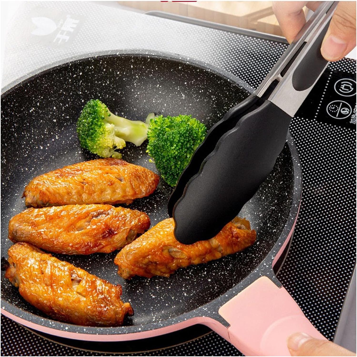 Pagezol 12PCS Kitchen Utensil Set Black, Silicone Cooking Utensils Set BPA Free Non Toxic Non Stick Heat Resistant, Wooden Handles Cooking Tool, Silicone Kitchen Gadgets Utensil, Kitchen Accessories - Amazing Gadgets Outlet