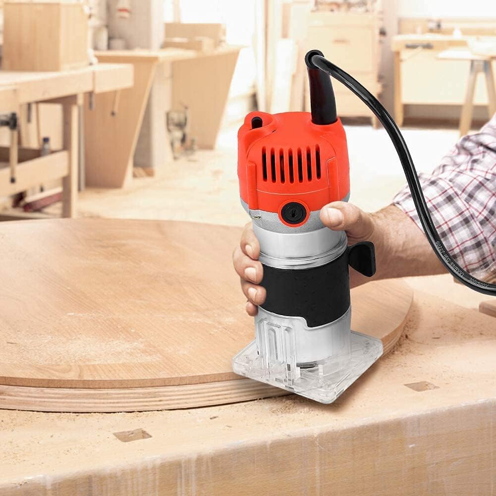 Palm Router Wood Router Hand Router Tool Routers Woodworking 1/4" Electric Hand Trimmer Wood Laminator Palm Router Joiners Tool Device 30000r/ Trimmer Router DIY Carving Machine - Amazing Gadgets Outlet