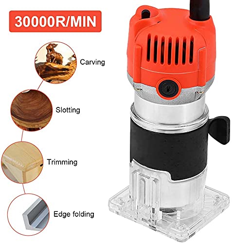 Palm Router Wood Router Hand Router Tool Routers Woodworking 1/4" Electric Hand Trimmer Wood Laminator Palm Router Joiners Tool Device 30000r/ Trimmer Router DIY Carving Machine - Amazing Gadgets Outlet