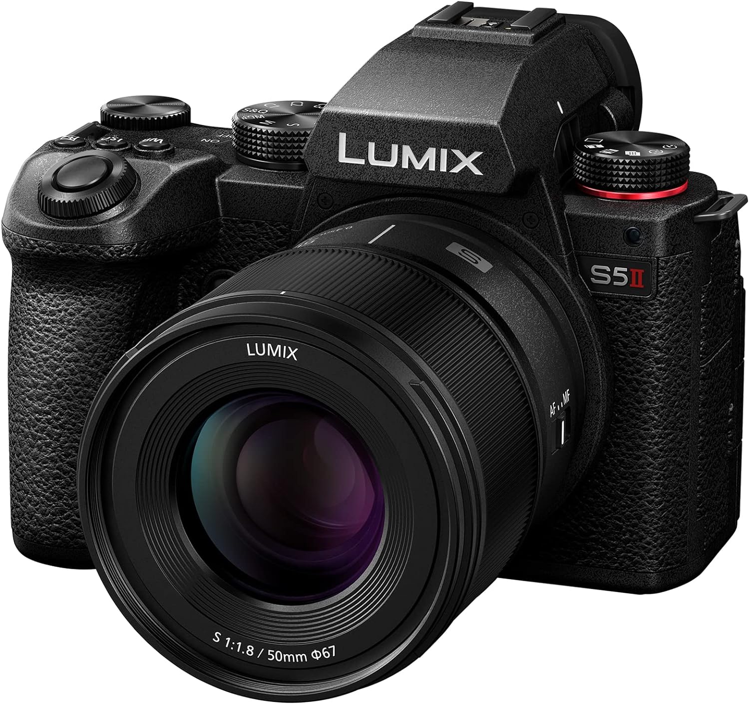 Panasonic LUMIX S5II Full Frame Mirrorless Camera Kit with New Phase Hybrid AF, Active I.S, Unlimited 4:2:2 10 - bit recording, 4K 60p and 6K 30p with LUMIX 50mm F1.8 L - Mount lens - DC - S5M2CE - Amazing Gadgets Outlet