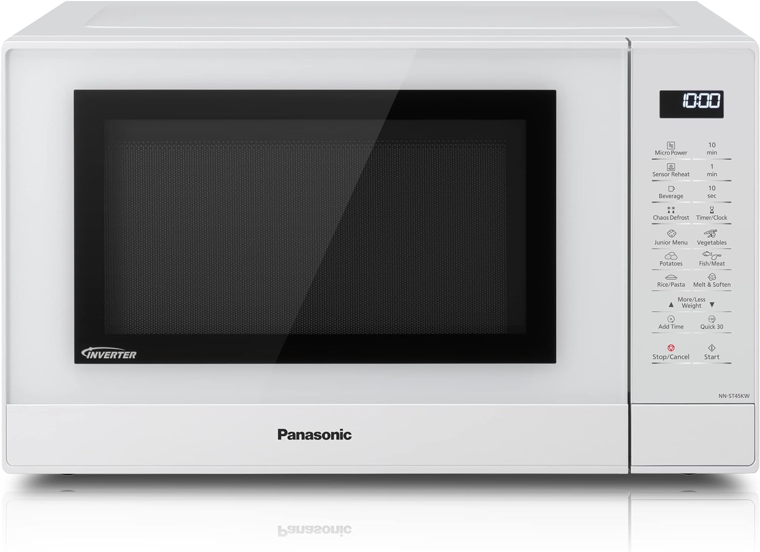 Panasonic NN - ST45KWBPQ Microwave Oven, 32 Litres, 1000W, Turntable, Easy Operation LCD, Touch Control Panel, 21 Auto Programs with Junior Menu (Puree & Porridge) LED Interior bulb, White - Amazing Gadgets Outlet