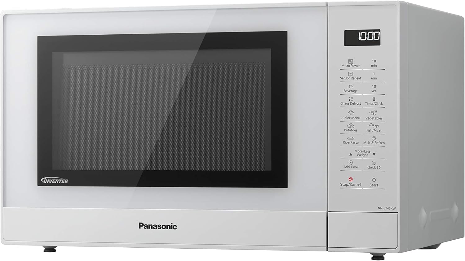 Panasonic NN - ST45KWBPQ Microwave Oven, 32 Litres, 1000W, Turntable, Easy Operation LCD, Touch Control Panel, 21 Auto Programs with Junior Menu (Puree & Porridge) LED Interior bulb, White - Amazing Gadgets Outlet