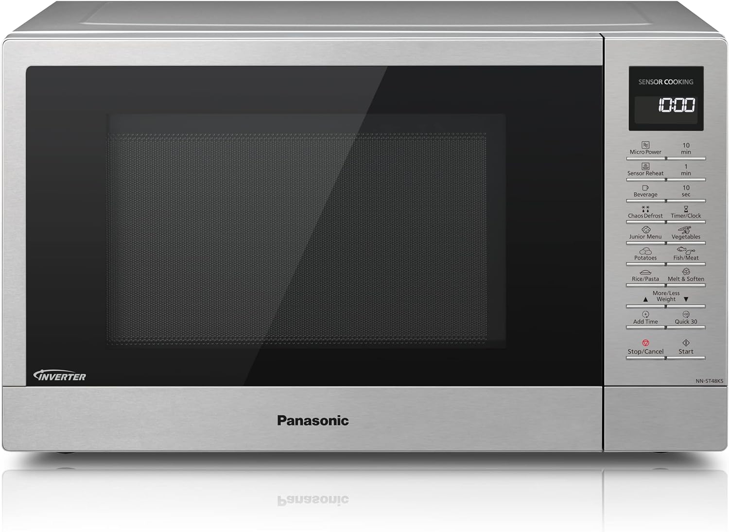 Panasonic NN - ST48KSBPQ Solo Inverter Microwave Oven with Turntable with 25 Programmes and a Junior Menu, 1000 W, 32 L - Silver - Amazing Gadgets Outlet