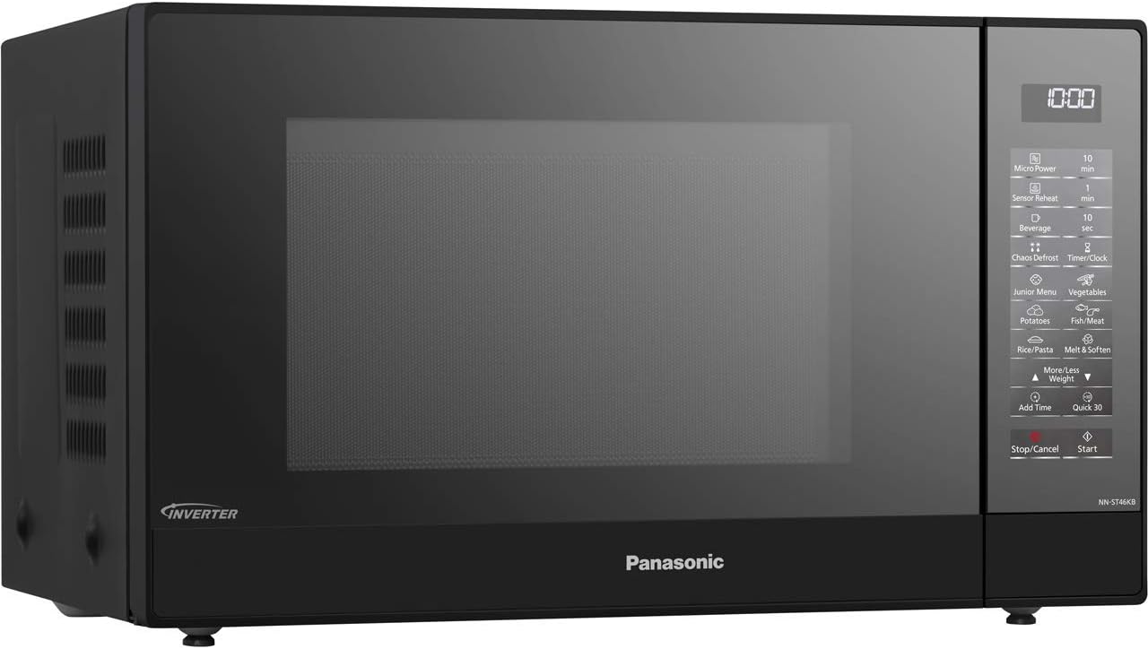 Panasonic PA4600 NN - ST46KBBPQ Microwave, Black, 18/8 Stainless Steel, 1000 W, 32 liters (H)31.0 x (W)52.5 x (D)38.8 - Amazing Gadgets Outlet