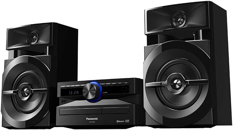 Panasonic SC - UX100E - K Black 300W Mini Hi - Fi System with Bluetooth, USB, CD Player, FM Radio, Manual EQ - Amazing Gadgets Outlet