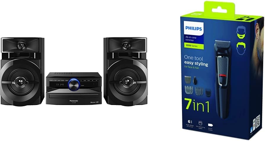 Panasonic SC - UX100E - K Black 300W Mini Hi - Fi System with Bluetooth, USB, CD Player, FM Radio, Manual EQ - Amazing Gadgets Outlet