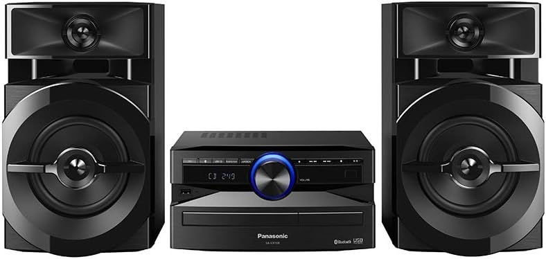 Panasonic SC - UX100E - K Black 300W Mini Hi - Fi System with Bluetooth, USB, CD Player, FM Radio, Manual EQ - Amazing Gadgets Outlet