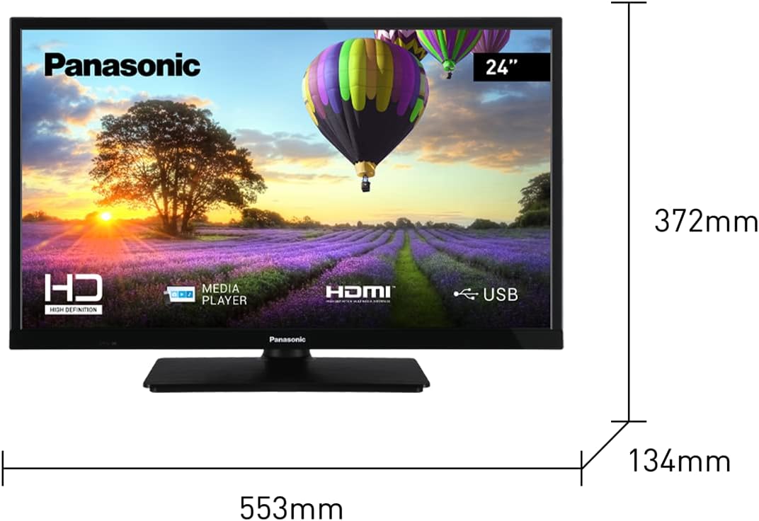 Panasonic TX - 24M330B, 24 Inch HD LED TV, USB Media Player, Surround Sound, Hotel Mode, HDMI, Wall - Mount Option, Black - Amazing Gadgets Outlet