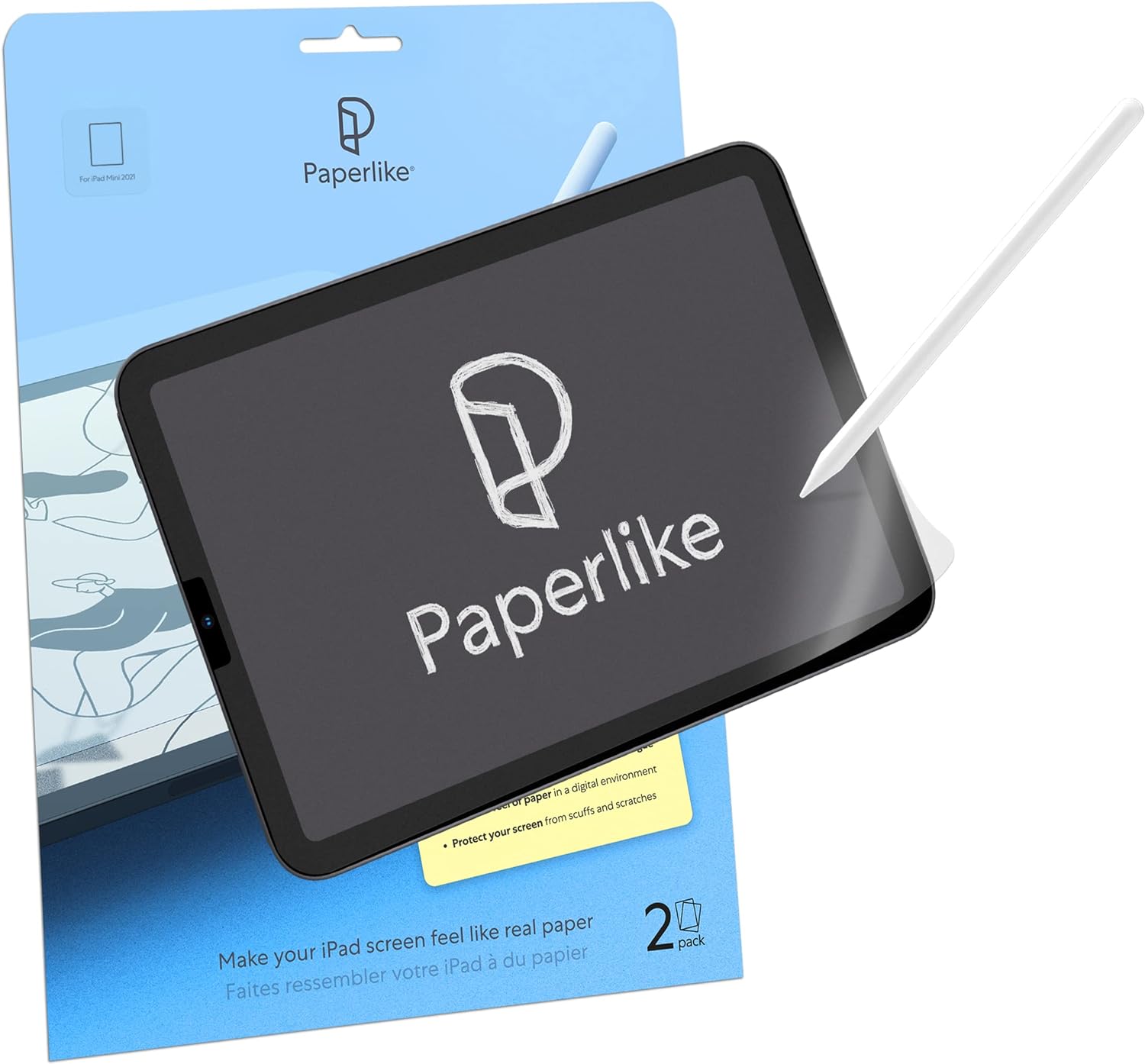 Paperlike 2.0 (2 Pieces) for iPad Mini 8.3" (2021) - Screen Protector for Drawing, Writing, and Note - taking like on Paper - Amazing Gadgets Outlet