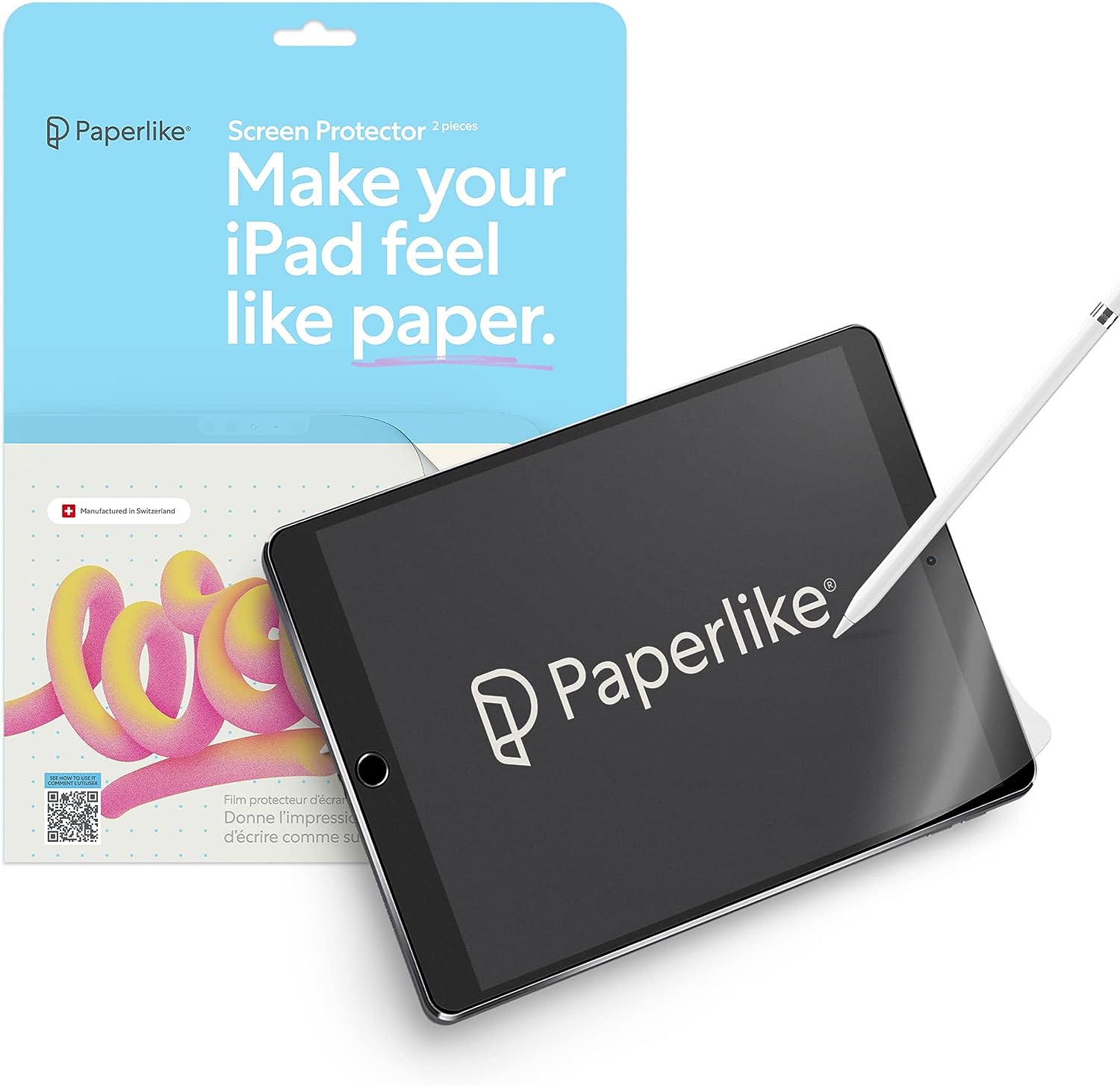 Paperlike 2.1 (2 Pieces) for iPad 10.2" (2019/20/21) - Transparent Screen Protector for Notetaking and Drawing like on Paper - Amazing Gadgets Outlet