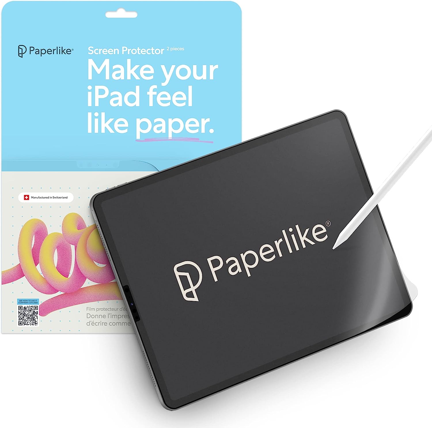 Paperlike 2.1 (2 Pieces) for iPad 10.2" (2019/20/21) - Transparent Screen Protector for Notetaking and Drawing like on Paper - Amazing Gadgets Outlet