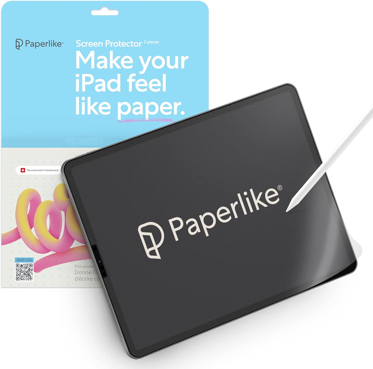 Paperlike 2.1 (2 Pieces) for iPad 10.2" (2019/20/21) - Transparent Screen Protector for Notetaking and Drawing like on Paper - Amazing Gadgets Outlet