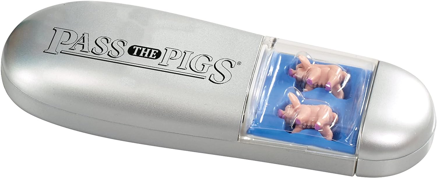 PASS THE PIGS Dice Game, The classic party and travel game, Will you get a Leaning Jowler? A Double Snouter?, first to 100 points wins, great gift for ages 6 plus - Amazing Gadgets Outlet