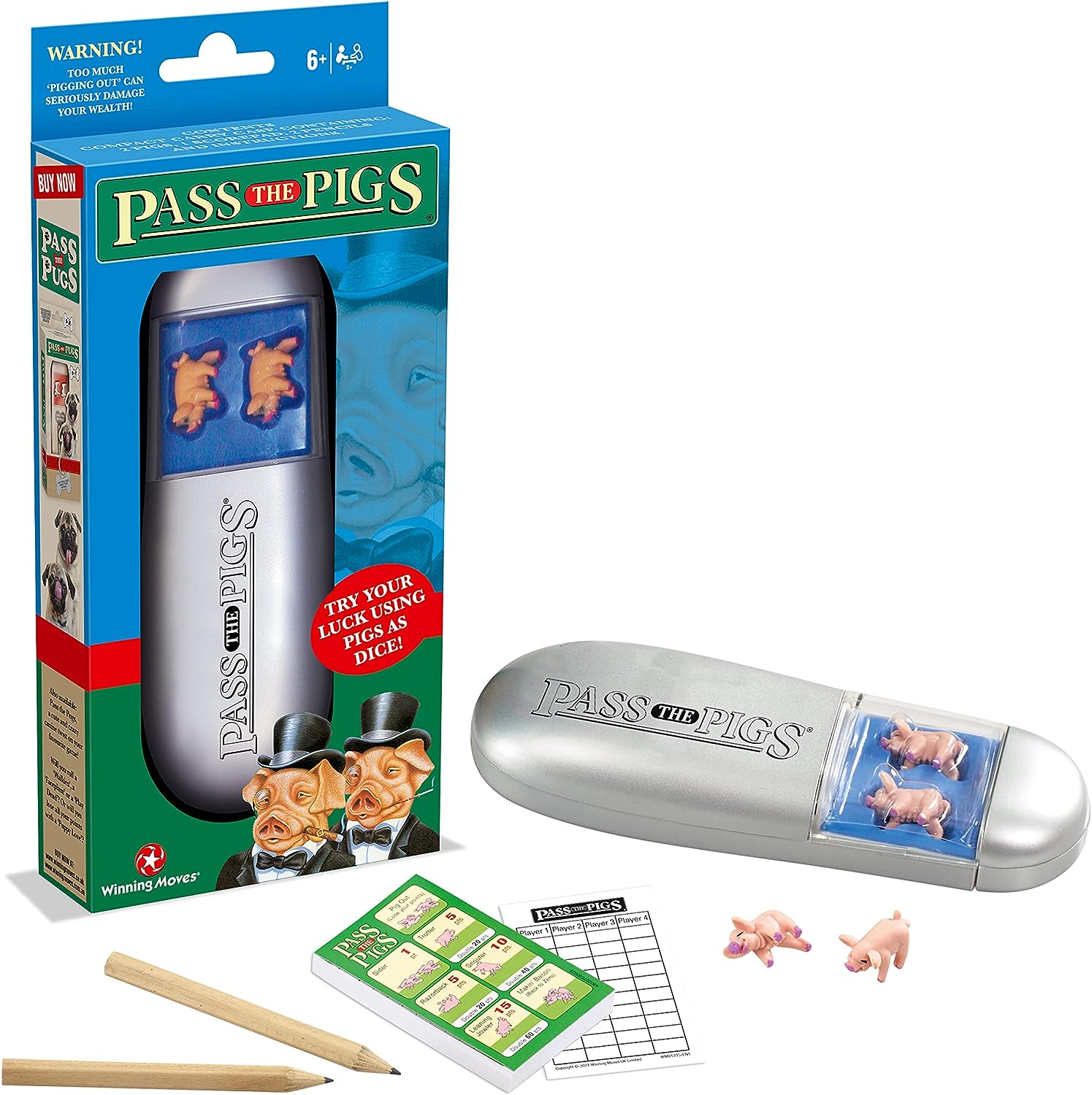 PASS THE PIGS Dice Game, The classic party and travel game, Will you get a Leaning Jowler? A Double Snouter?, first to 100 points wins, great gift for ages 6 plus - Amazing Gadgets Outlet