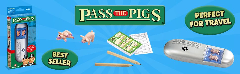 PASS THE PIGS Dice Game, The classic party and travel game, Will you get a Leaning Jowler? A Double Snouter?, first to 100 points wins, great gift for ages 6 plus - Amazing Gadgets Outlet