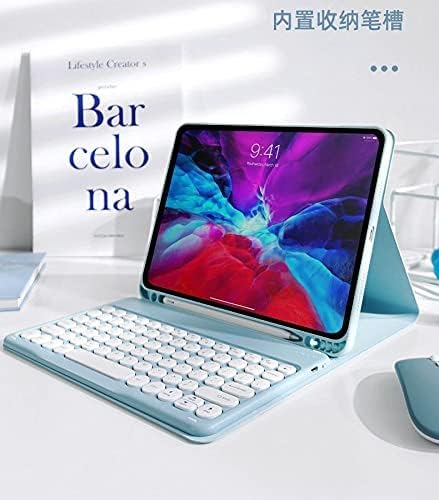 PboyiqiS Keyboard Case for iPad 10 2022, iPad10th Generation Case with Keyboard and Mouse Cute Round Key Detachable Keyboard Case with Pencil Holder (Teal) - Amazing Gadgets Outlet