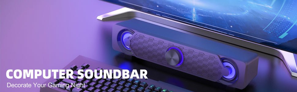 PC Speakers, RGB Computer Speaker, USB Soundbars, Desktop Gaming Speaker with Cool LED Lights, Multimedia Speakers Perfect for PC Computer Monitor, Laptop - Amazing Gadgets Outlet