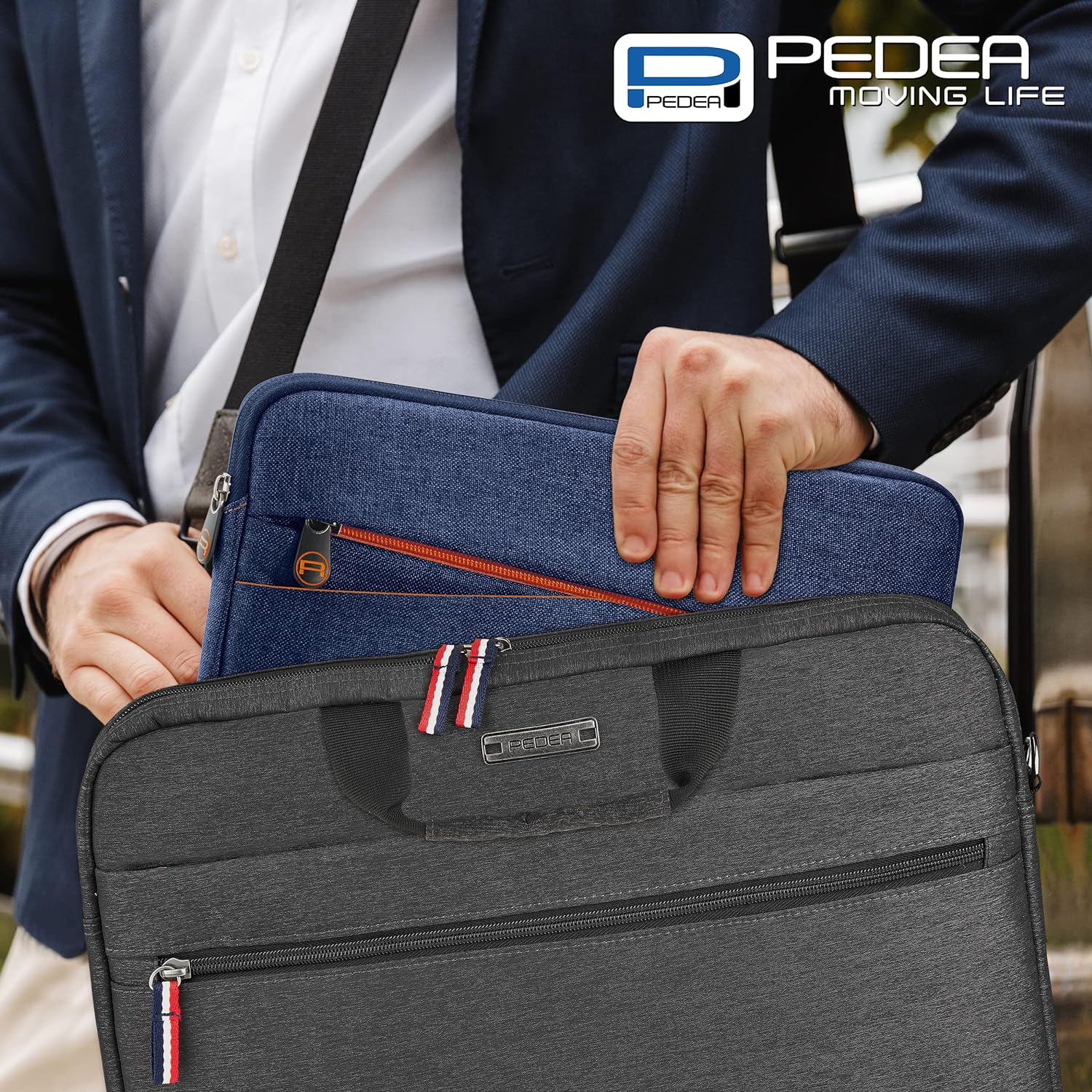 PEDEA Tablet PC Case "Fashion" for 12.9 inch tablets (32.8 cm); protective case/cover with accessory pocket, blue - Amazing Gadgets Outlet