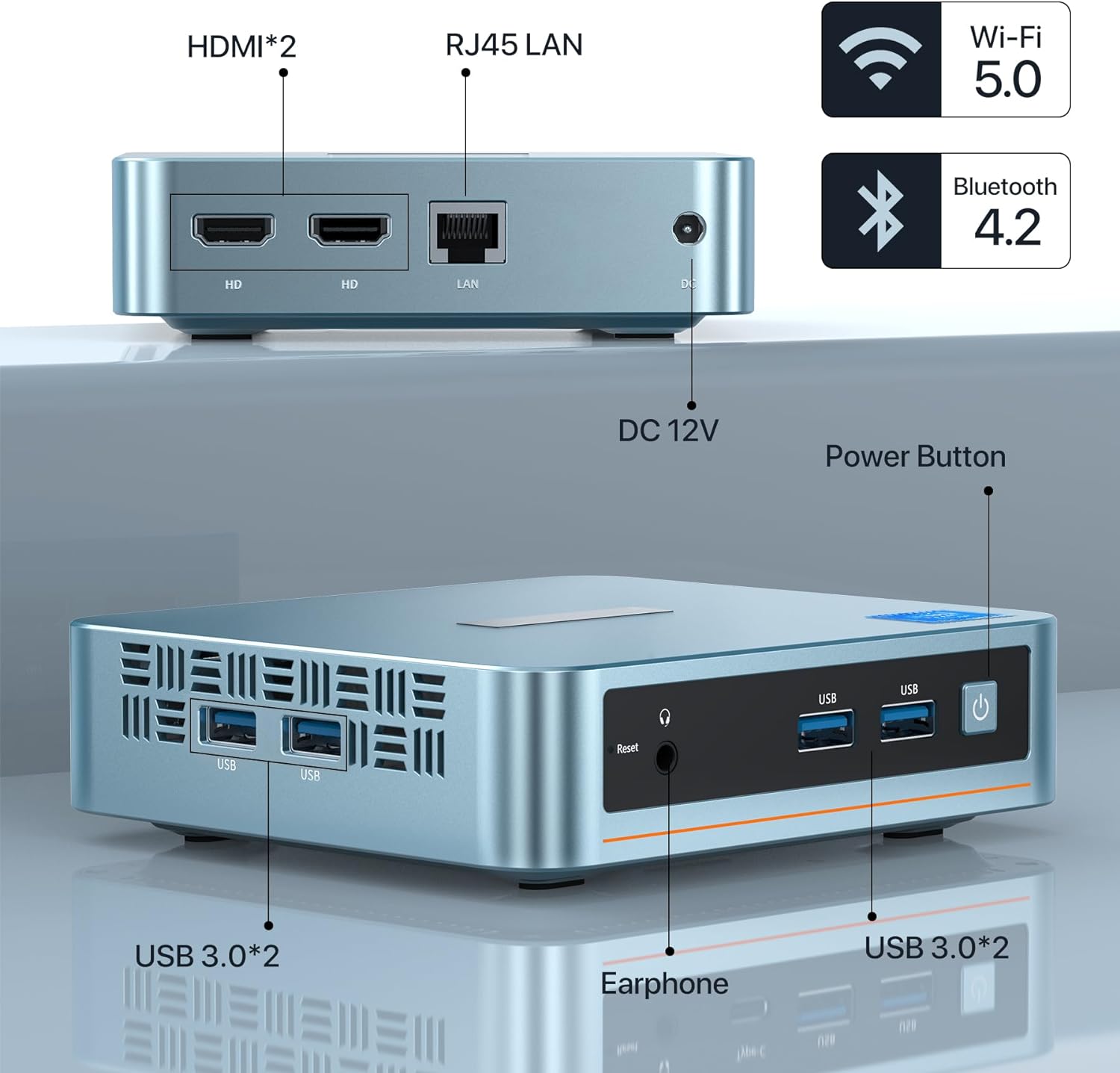 PELADN WI - 4 Mini PC Intel 11th Gen N5095(up to 2.9GHz),16GB DDR4 512GB SSD Mini Computer Small Desktop PC, 4K HD, BT4.0, Dual HDMI Ports, 2.4G/5G WiFi, Gigabit Ethernet Support Win11 Pro - Amazing Gadgets Outlet