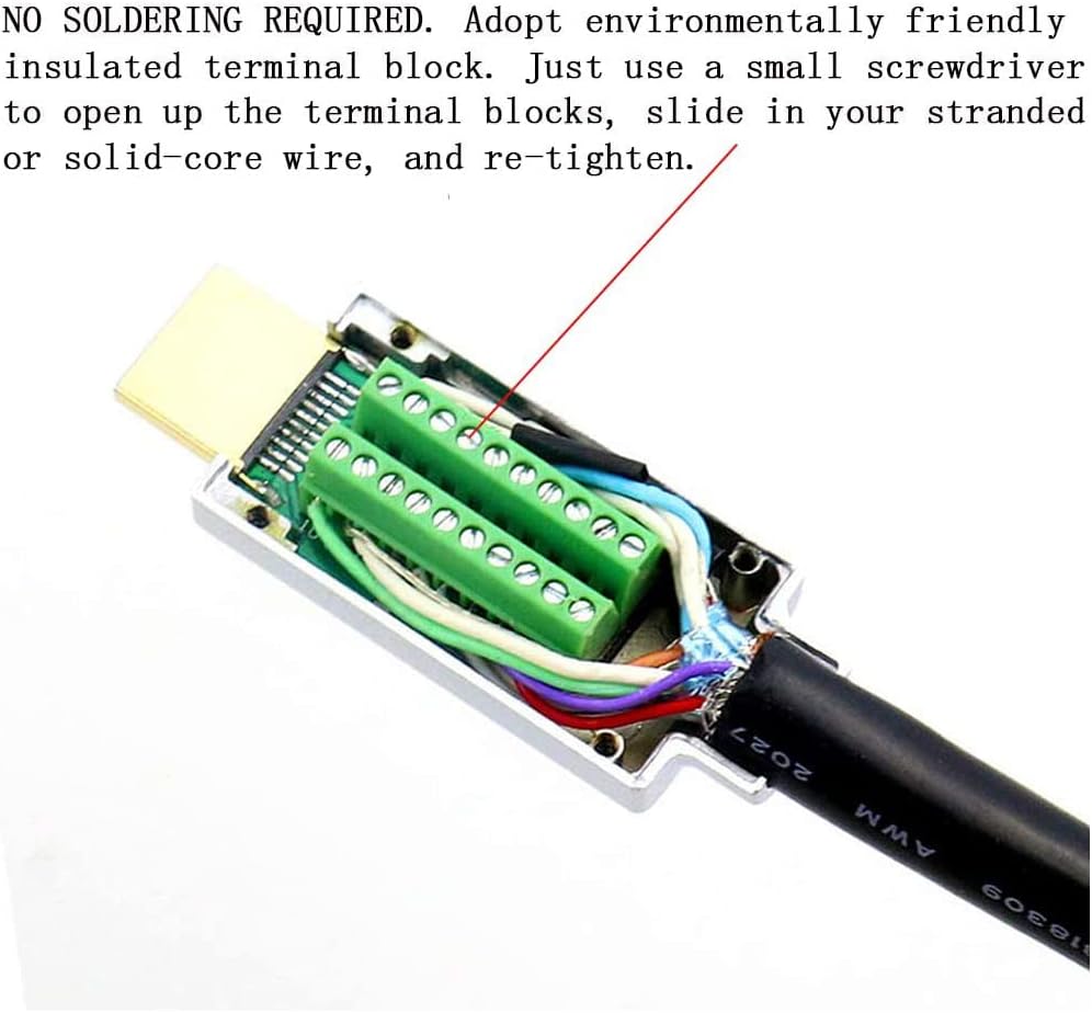 PENGLIN HDMI Solderless Male Quick Connector, Free Welding Terminal Breakout Connector Board with Case Accessories - Amazing Gadgets Outlet