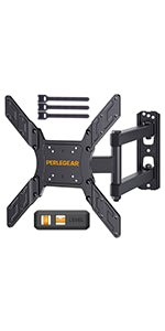 Perlegear TV Wall Bracket for 26 - 60 inch TVs up to 52kg, Sturdy Tilt TV Bracket with VESA 75x75 - 400x400mm, 55 Inch Slim Wall Mount with Safe Pull Strings - Amazing Gadgets Outlet